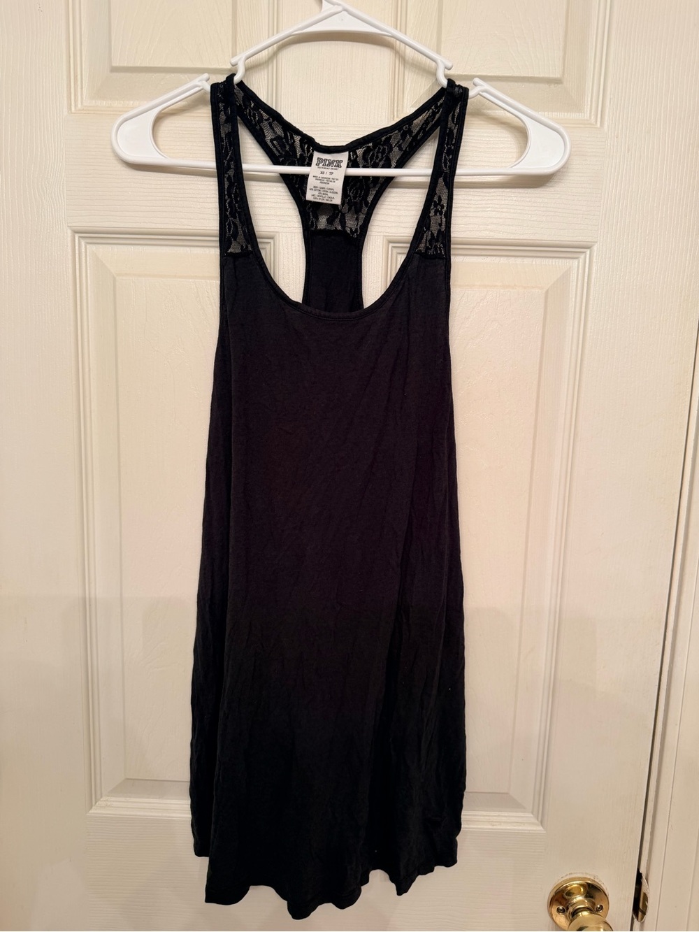 PINK Victoria's Secret Black Lace Racerback Tank